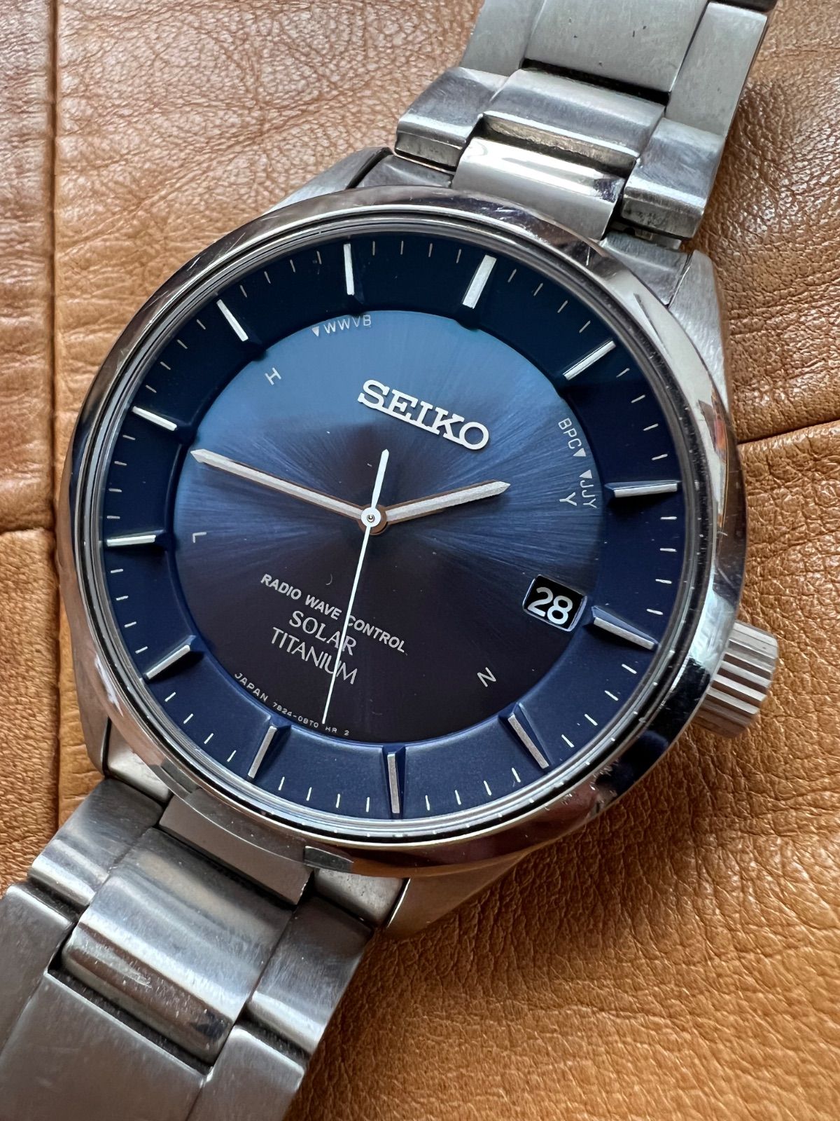 セイコー☆電波ソーラー時計 チタン☆7B24-0BB0☆稼働品☆メンズ