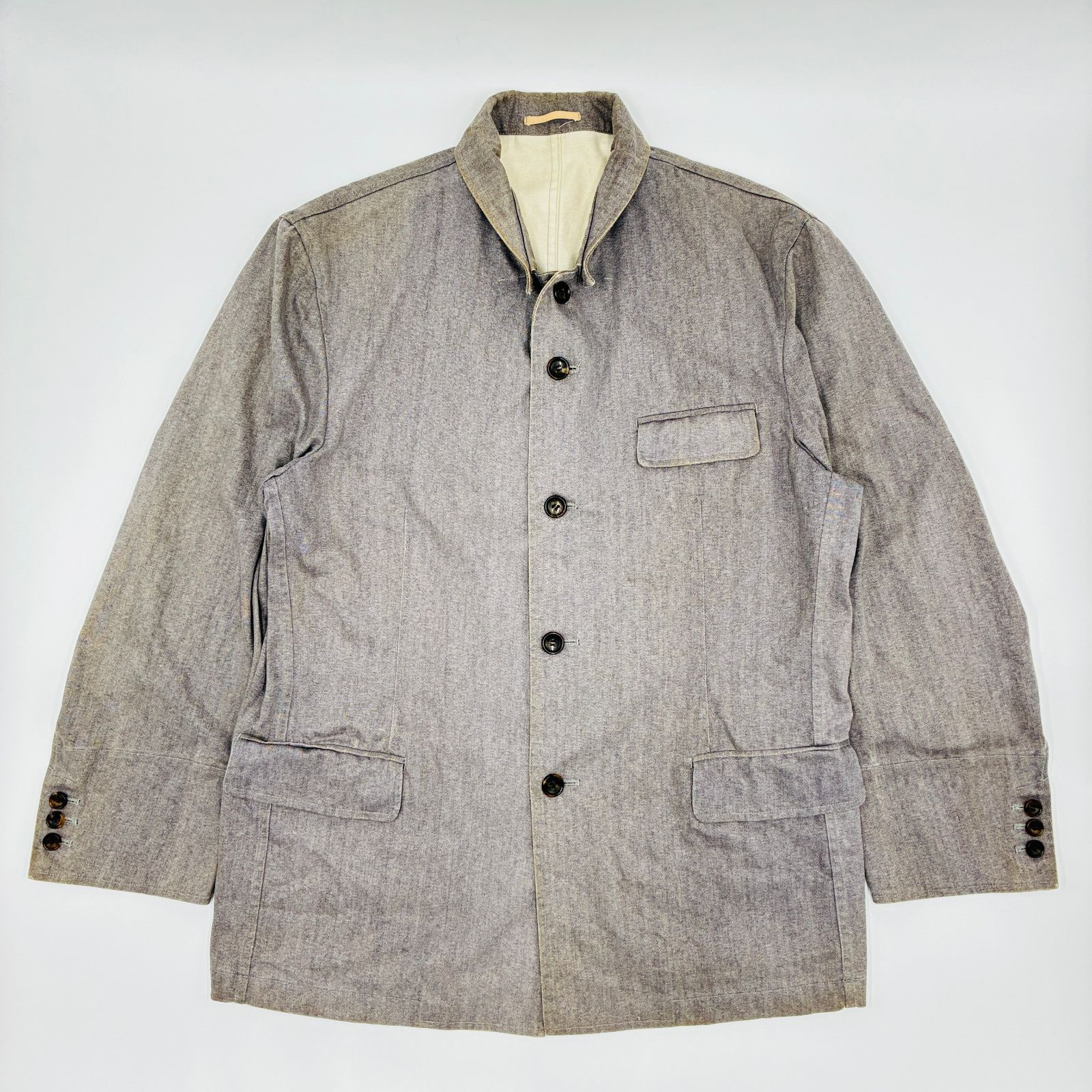 AD1998 COMME des GARCONS HOMME Charcoal Grey Cotton Shirt Jacket M