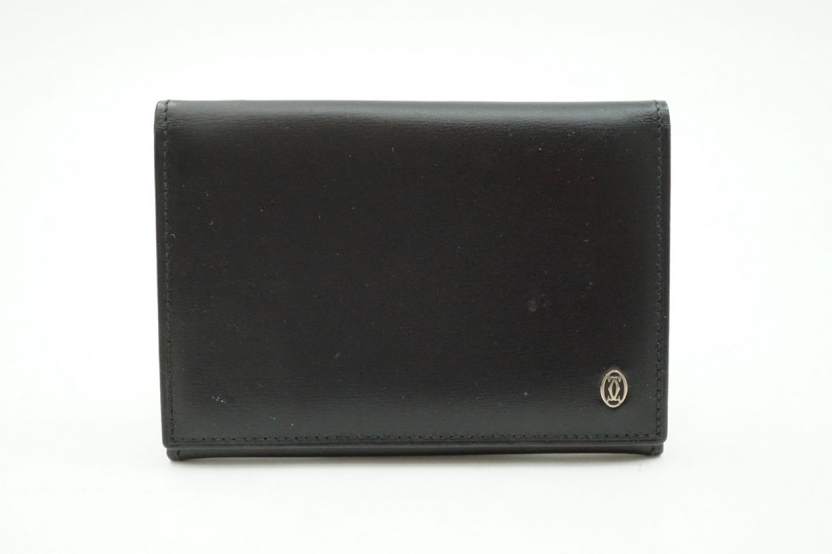 カルティエ カードケース 名刺入れ C2ロゴ パスケース メンズ レザー