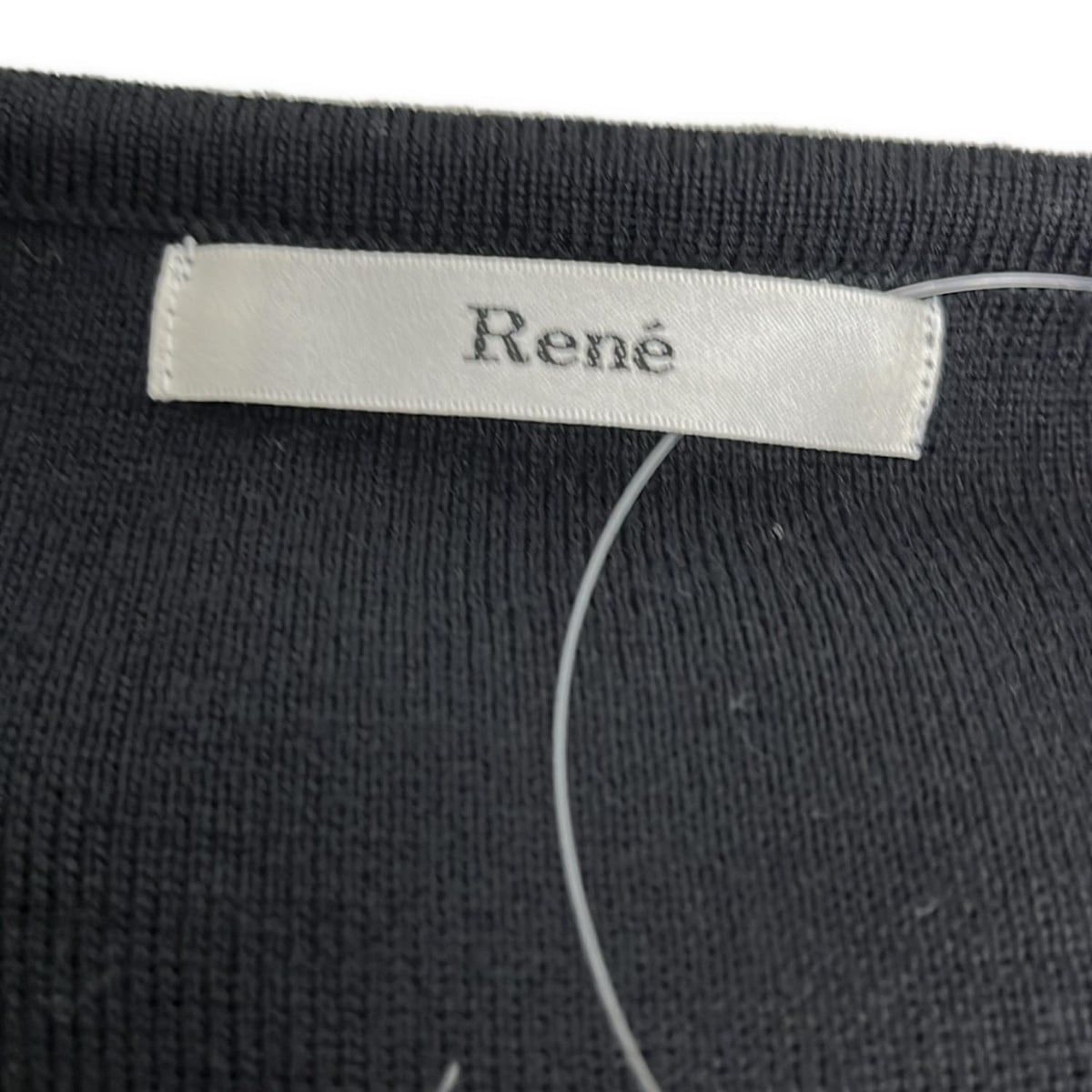 Rene(ルネ) カーディガン サイズ36 S レディース - 黒 七分袖/フリル