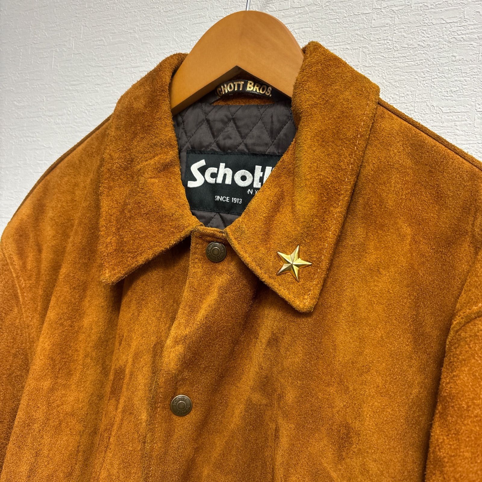 R00681 SCHOTT｜ショット｜レザー｜スエード｜ブラウン 茶色｜スター