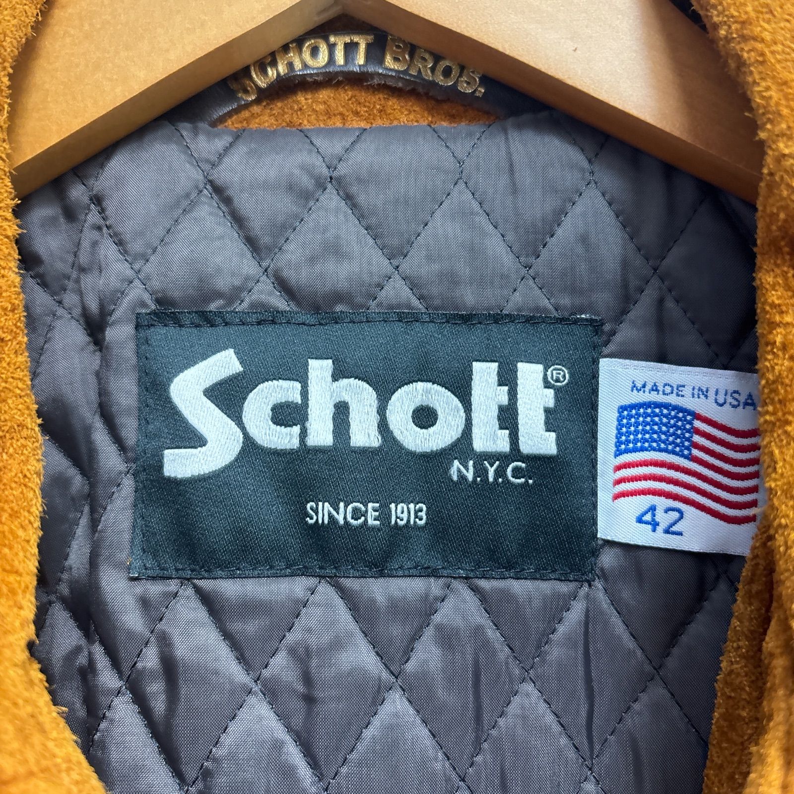 R00681 SCHOTT｜ショット｜レザー｜スエード｜ブラウン 茶色｜スター