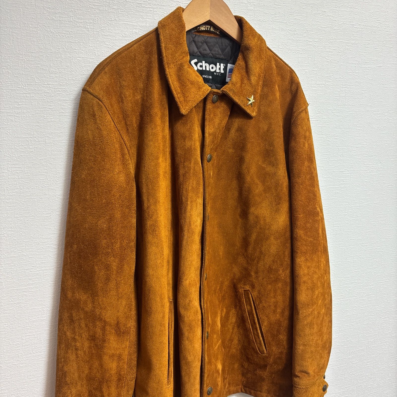 R00681 SCHOTT｜ショット｜レザー｜スエード｜ブラウン 茶色｜スター