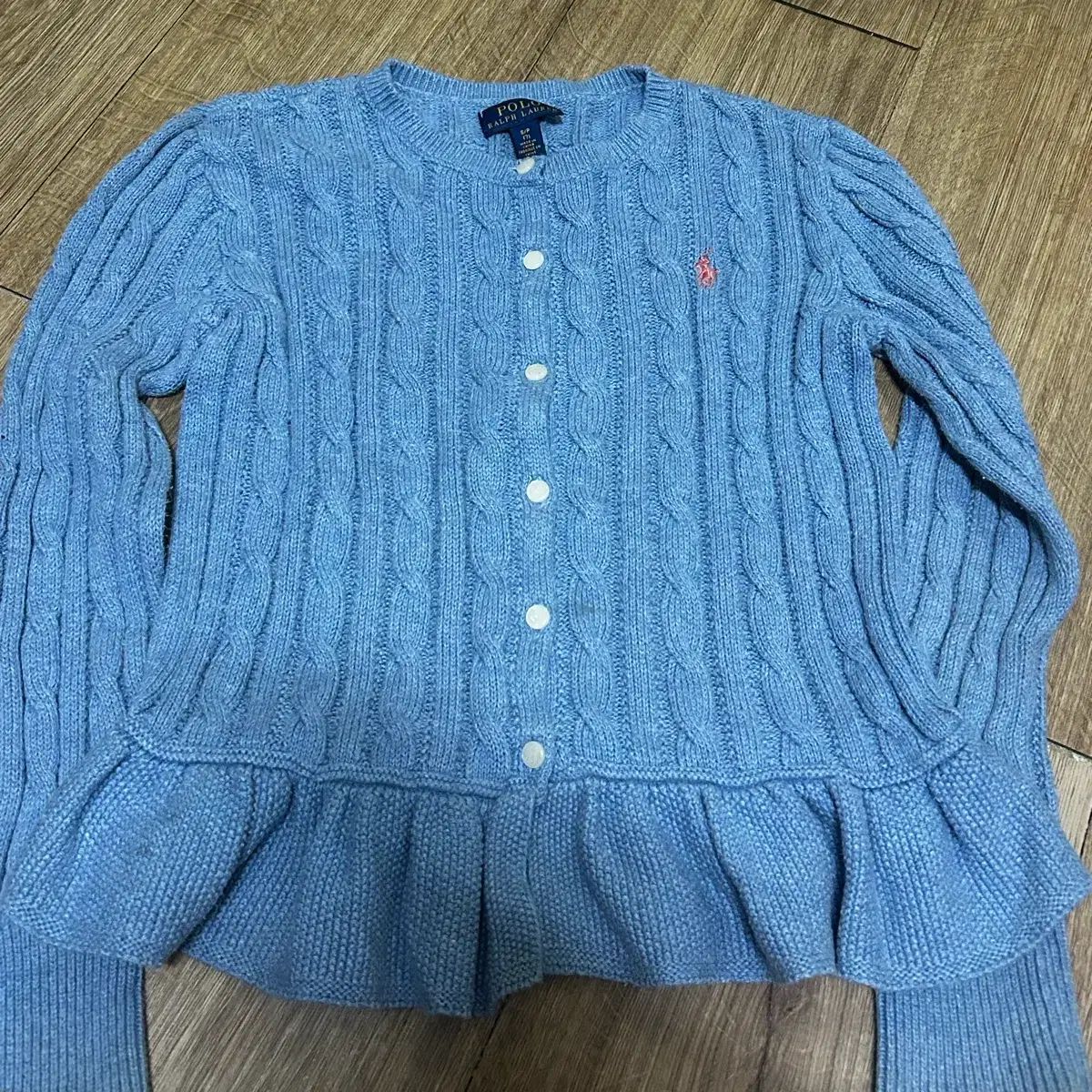 ポロラルフローレン ニットカーディガン ブルーS - メルカリ