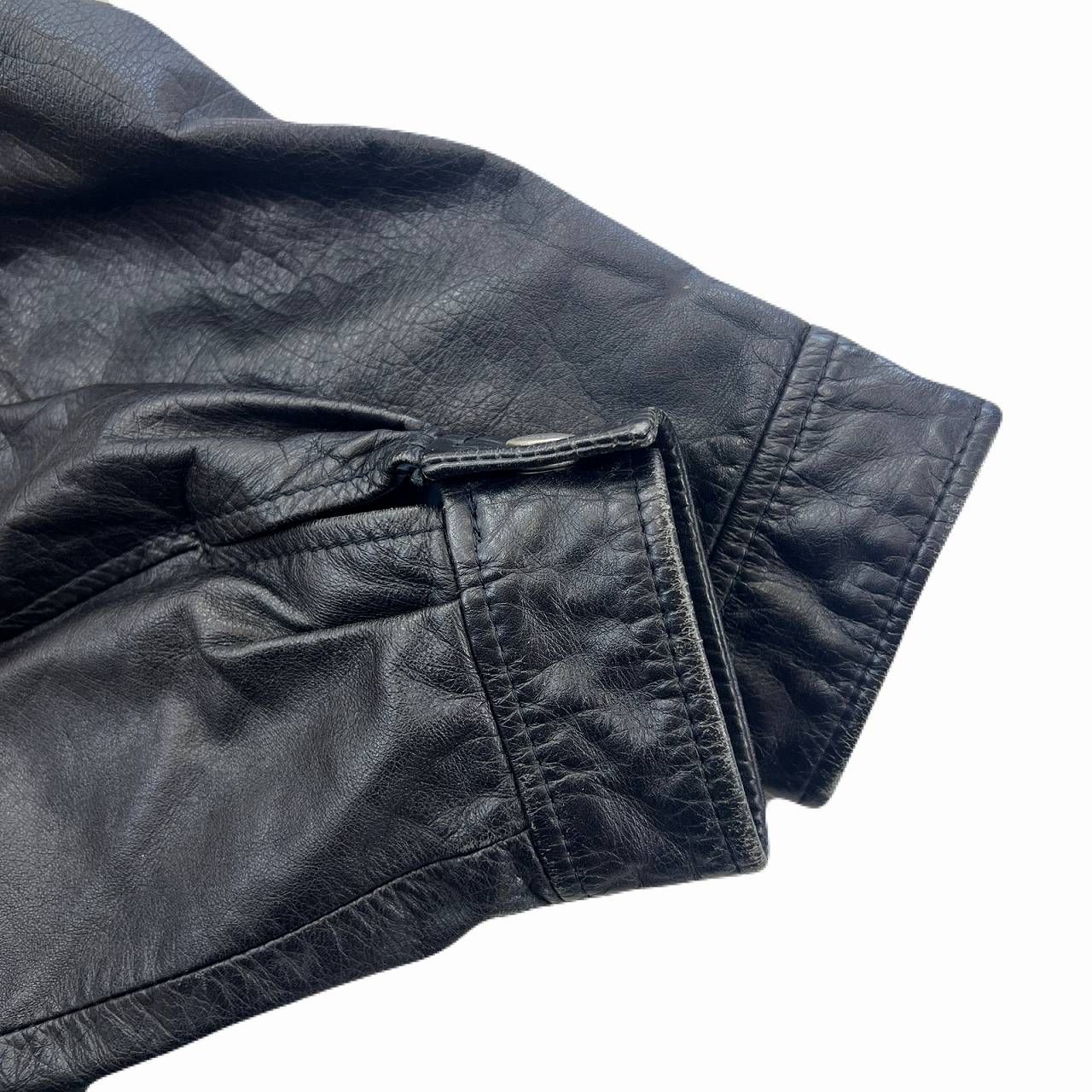 牛革製 フライトジャケット レザー メンズ LL ブラック 黒 大きめ 裏