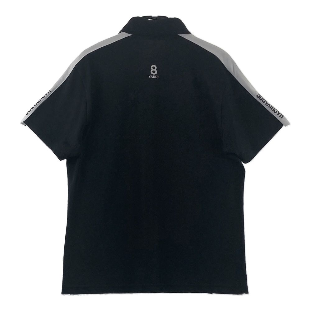サイズ：2XL 8YARDS ハチヤーズ 半袖ポロシャツ 総柄 ブラック系