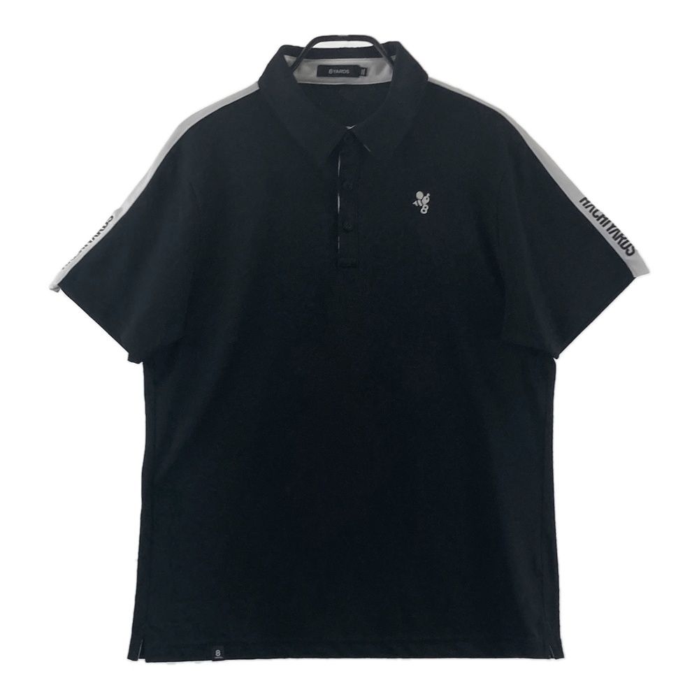 サイズ：2XL 8YARDS ハチヤーズ 半袖ポロシャツ 総柄 ブラック系