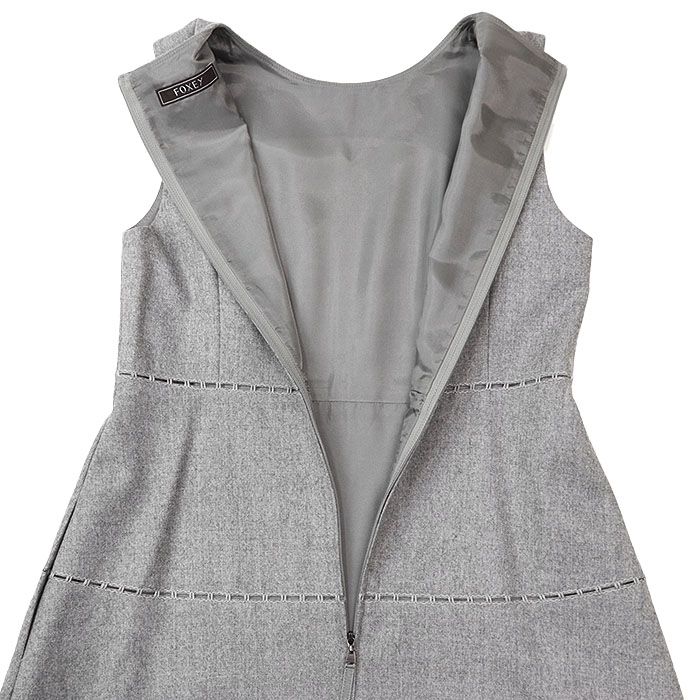 SALE】FOXEY フォクシー ドレス トルテ ノースリーブワンピース ウール