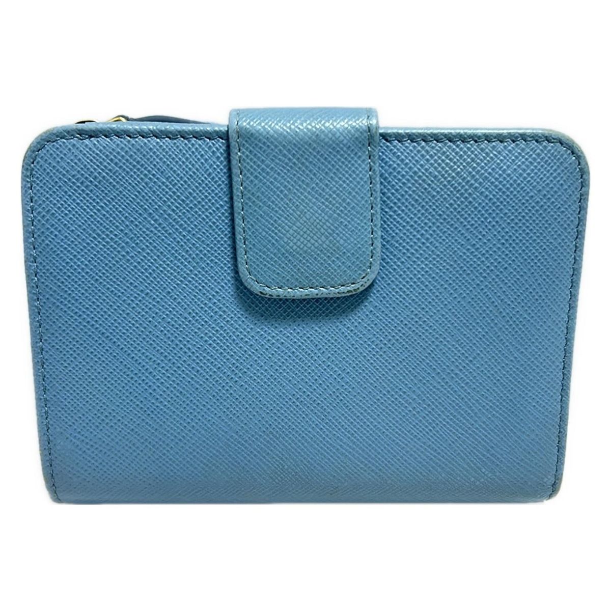 PRADA(プラダ) 2つ折り財布 - ライトブルー L字ファスナー レザー