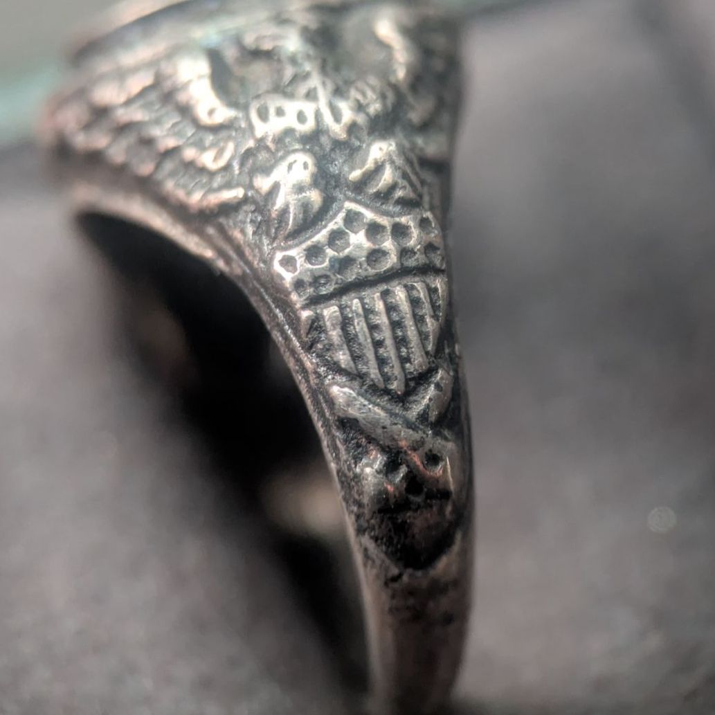 USN 米軍 リング グレートシール 鷲 イーグル シルバー925 指輪 シルバー925 13号 WWI 第一次大戦 USグレートシール イーグル 8.1g