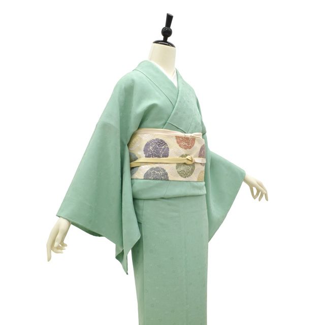 ドレス色無地　正絹　緑色 楽天市場】洗える 色無地 単衣 仕立て上がり 日本製 東レ（若草色