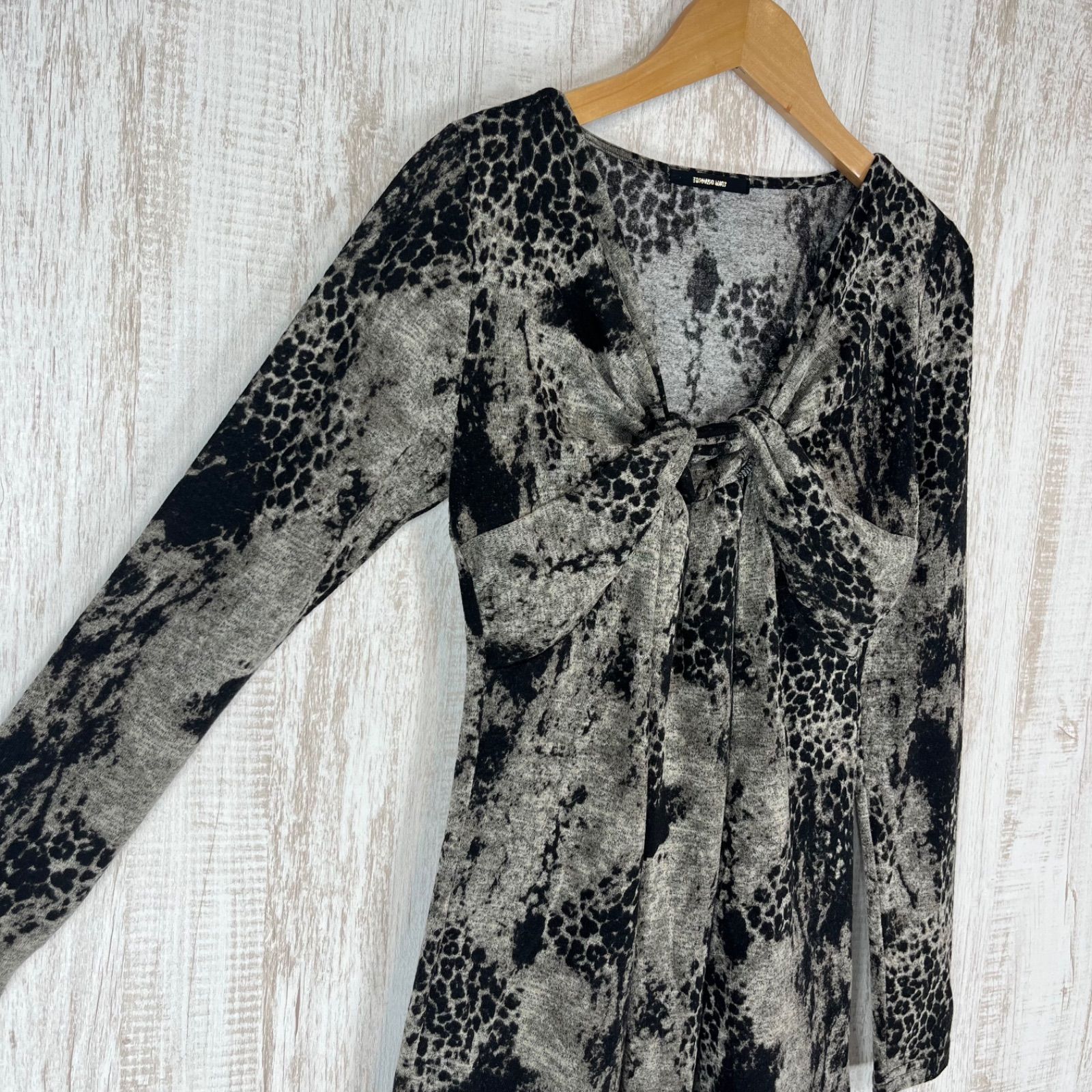 TORNADO MART トルネードマート レオパード ヒョウ柄 総柄 ギャザー