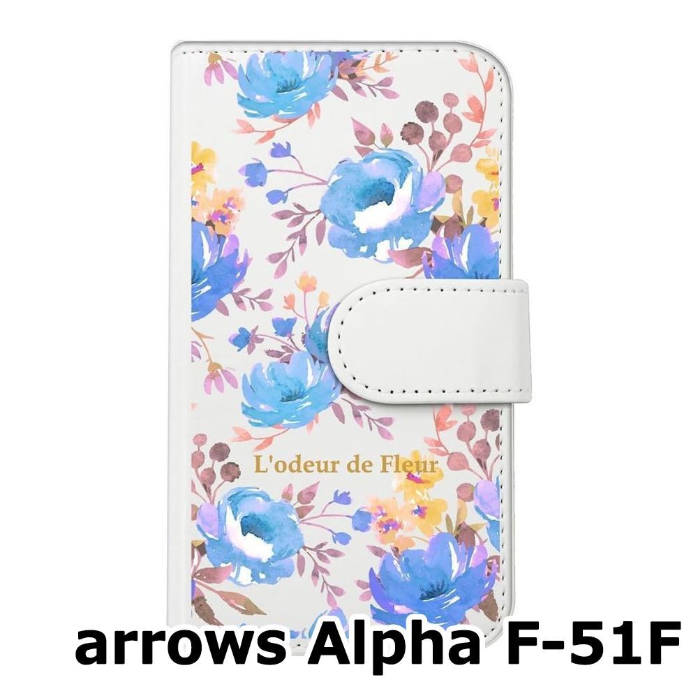 新品未使用】 arrows Alpha F-51F 手帳型スマホ ケース 花柄 (手帳