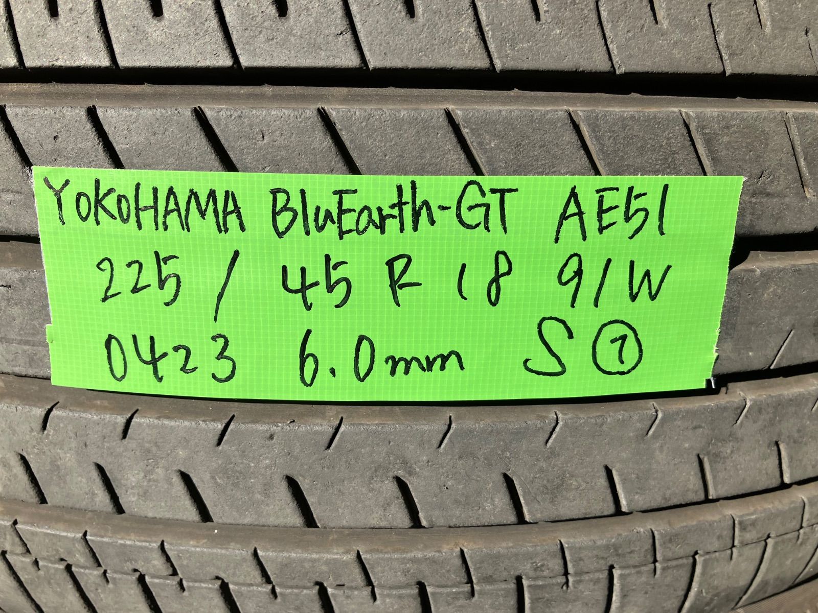 送料込み] 225/45R18 91W 2023年製 YOKOHAMA BluEarth GT AE51