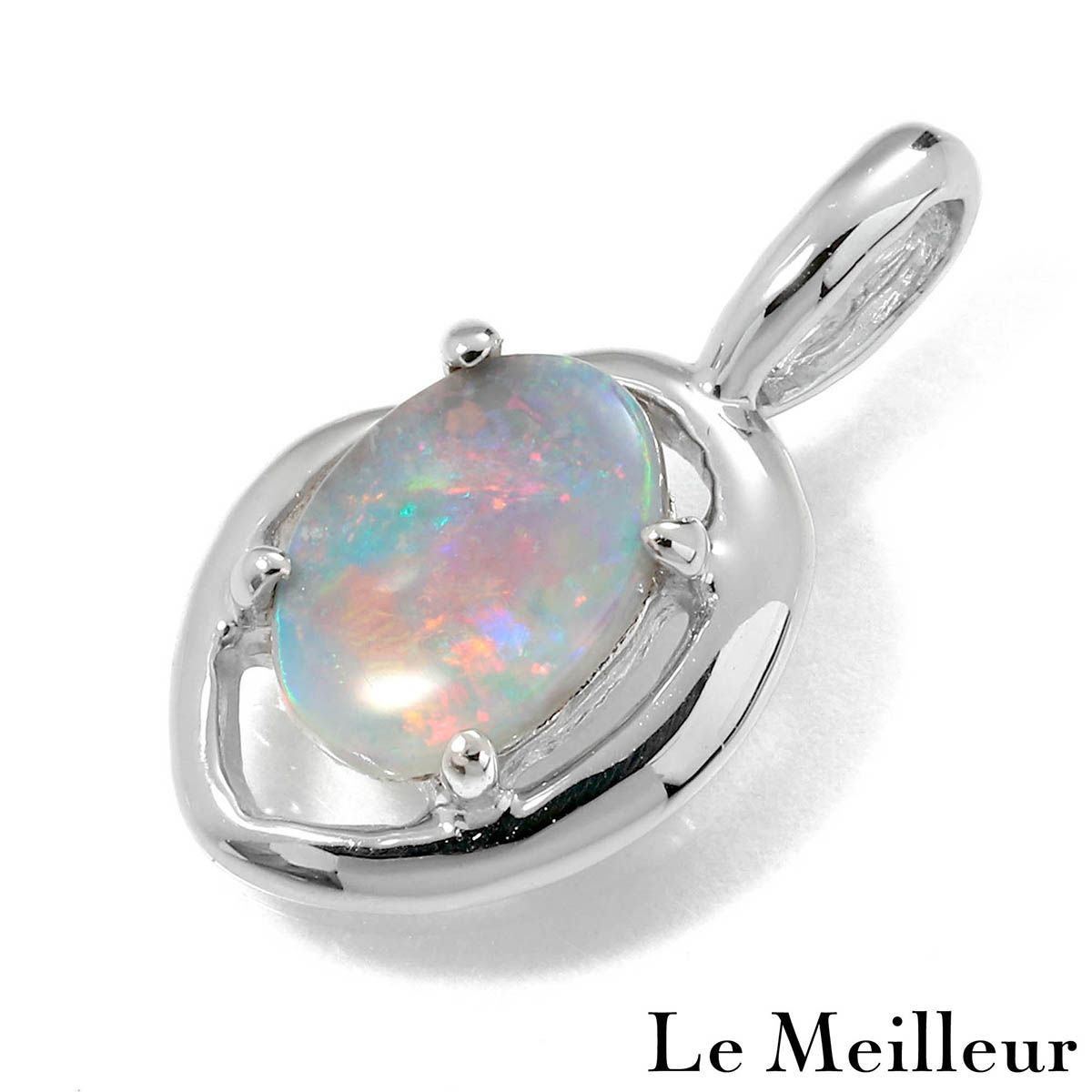 ブラックオパール 0.32ct ホワイトゴールド K18WG ペンダントトップ