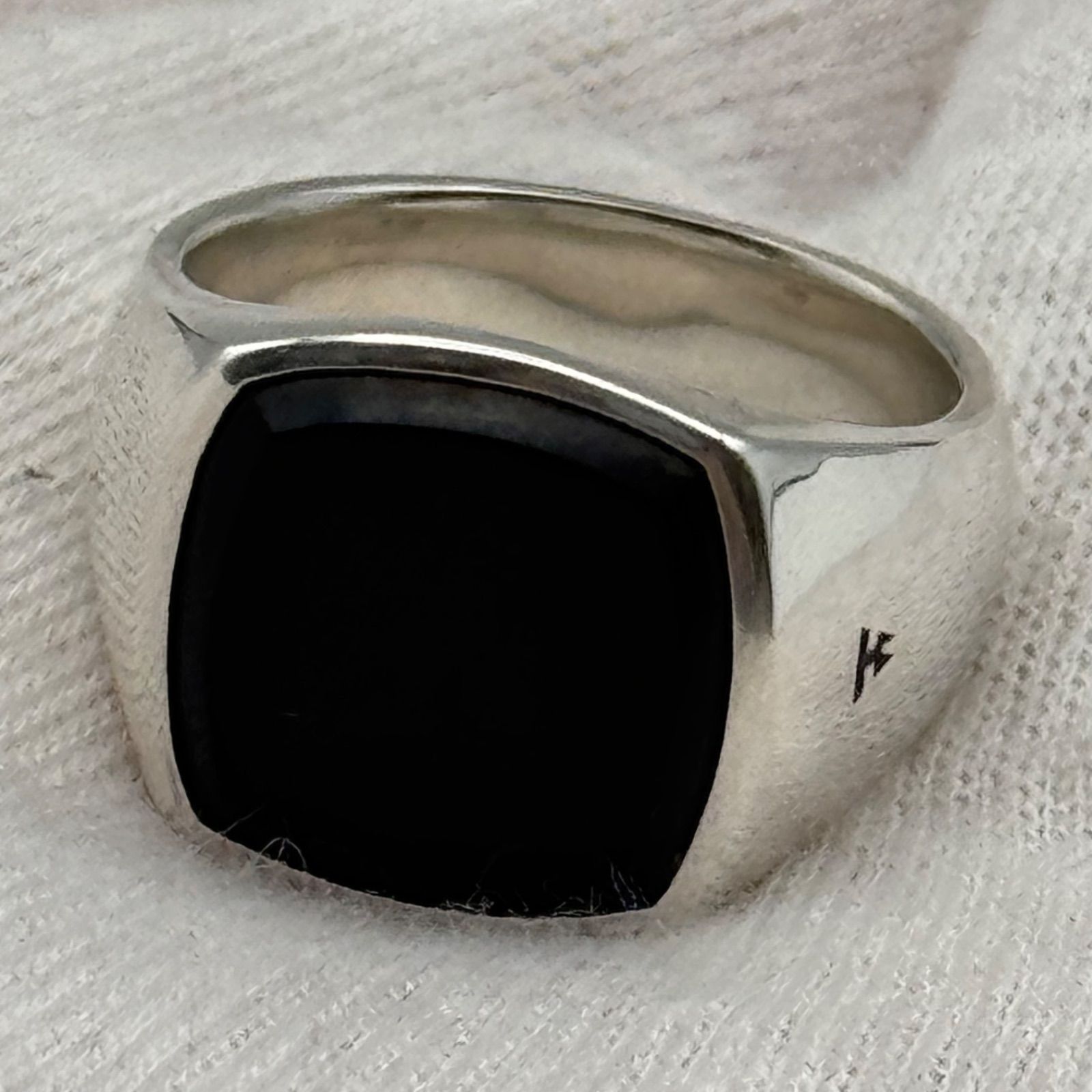 16号】トムウッド クッション ブラック オニキス 指輪 リング 1-87