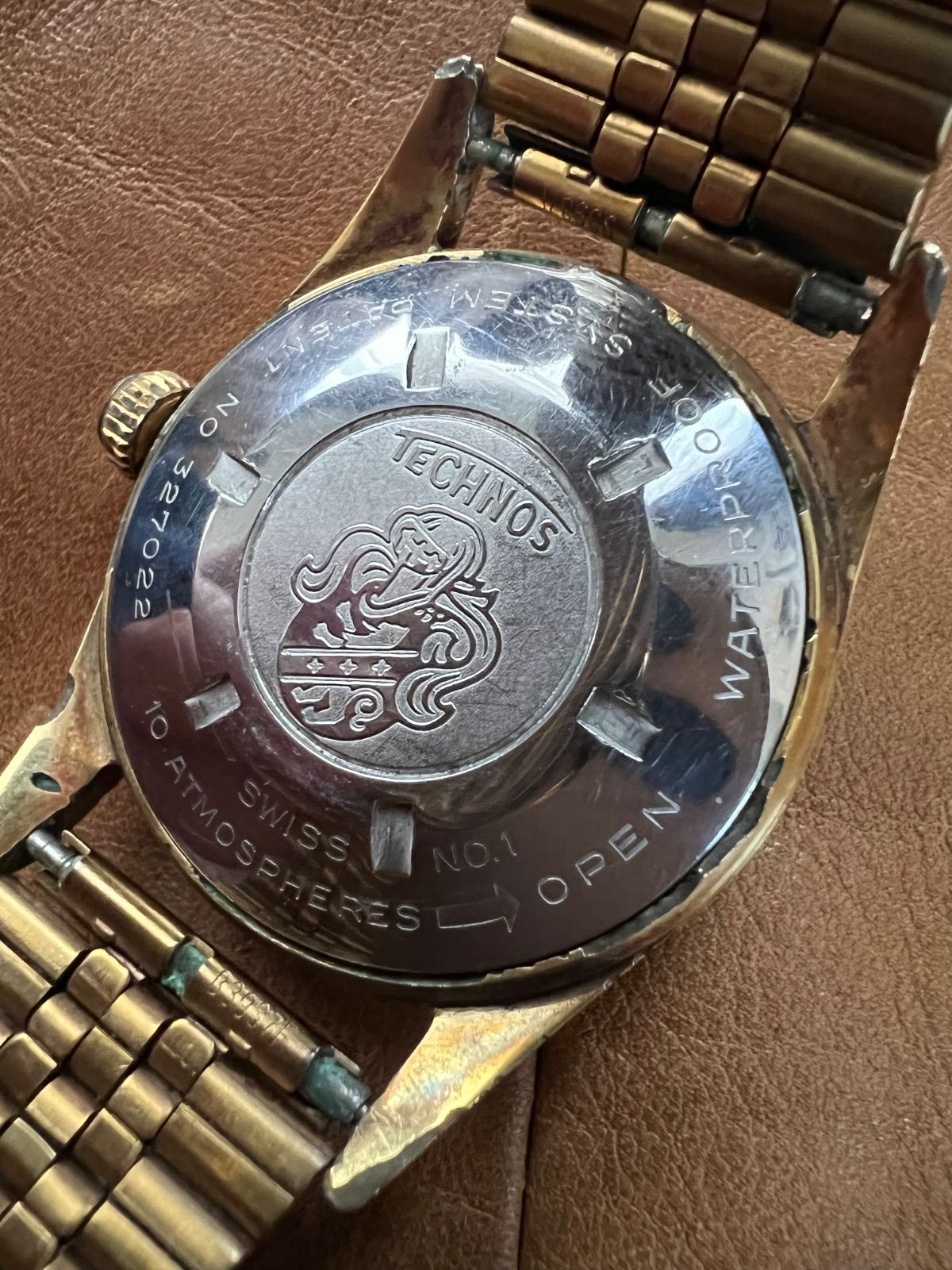 テクノス☆スターチーフ☆30石☆100M☆アンティーク時計☆自動巻き 