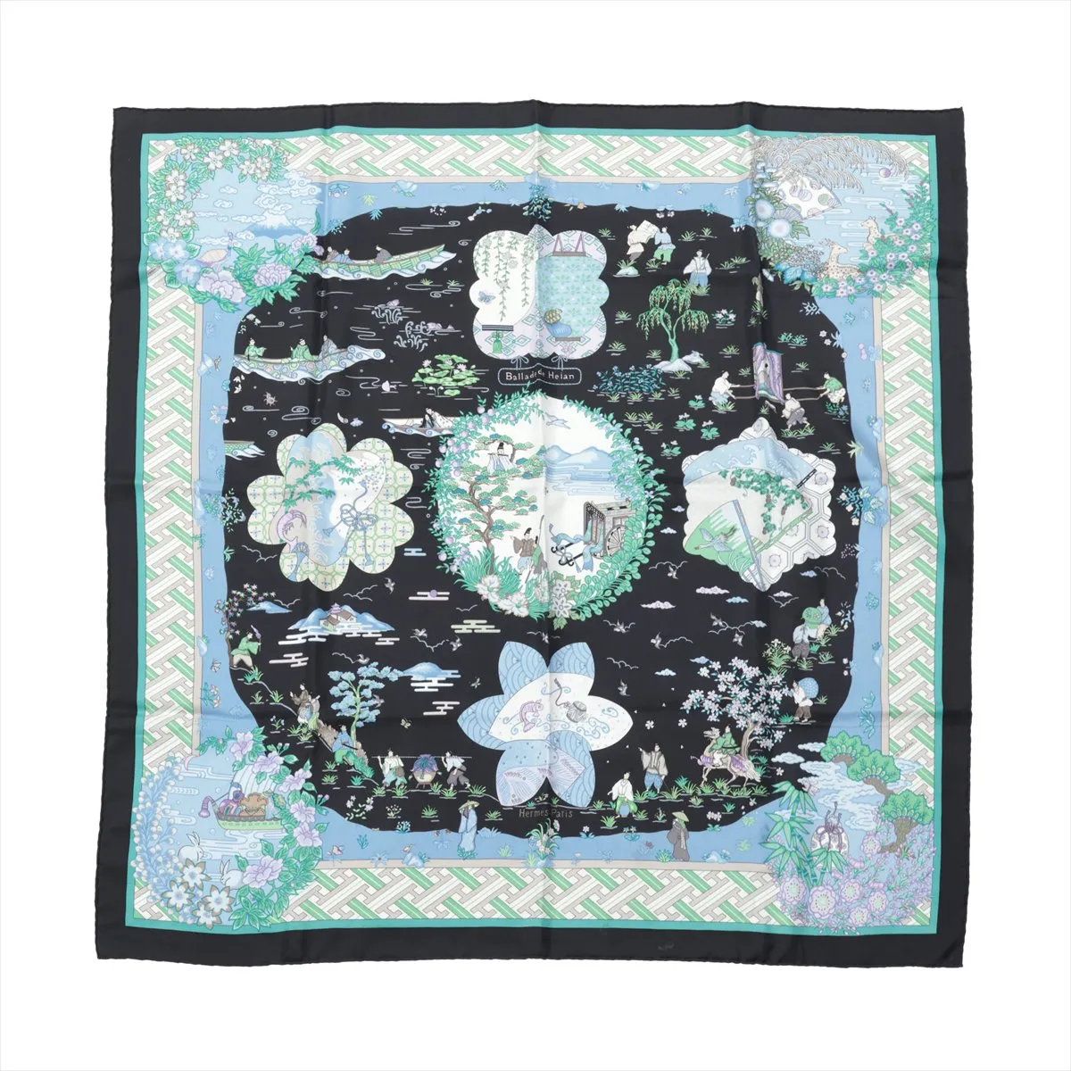 極美品 エルメス タグ付 カレ 90 Ballade de Heian 平安の庭にて