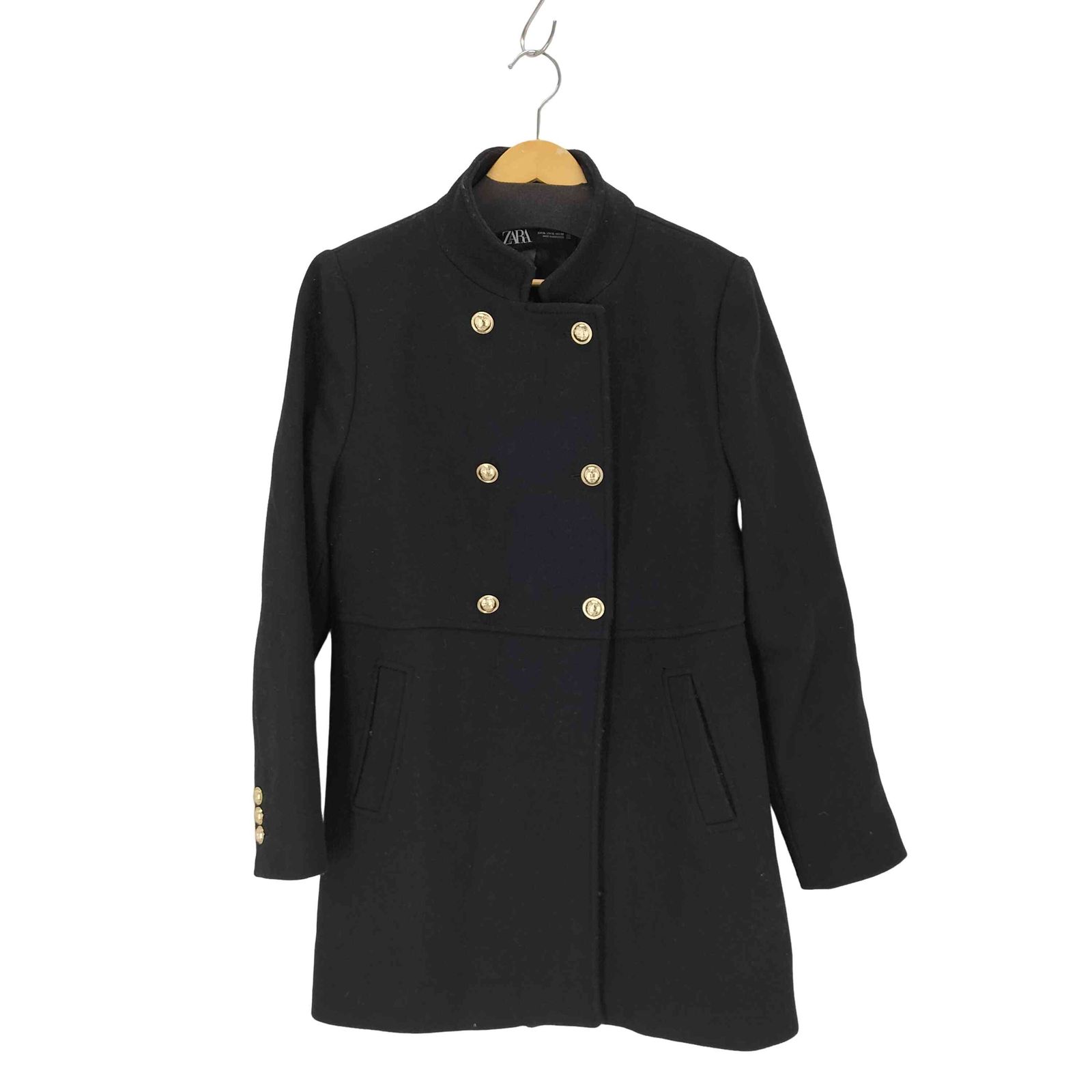 ZARA♡ウールダブルブレストコート ブラック ZARA ウールダブルブレストコート ブラック 上品エレガント 新作 (ZARA