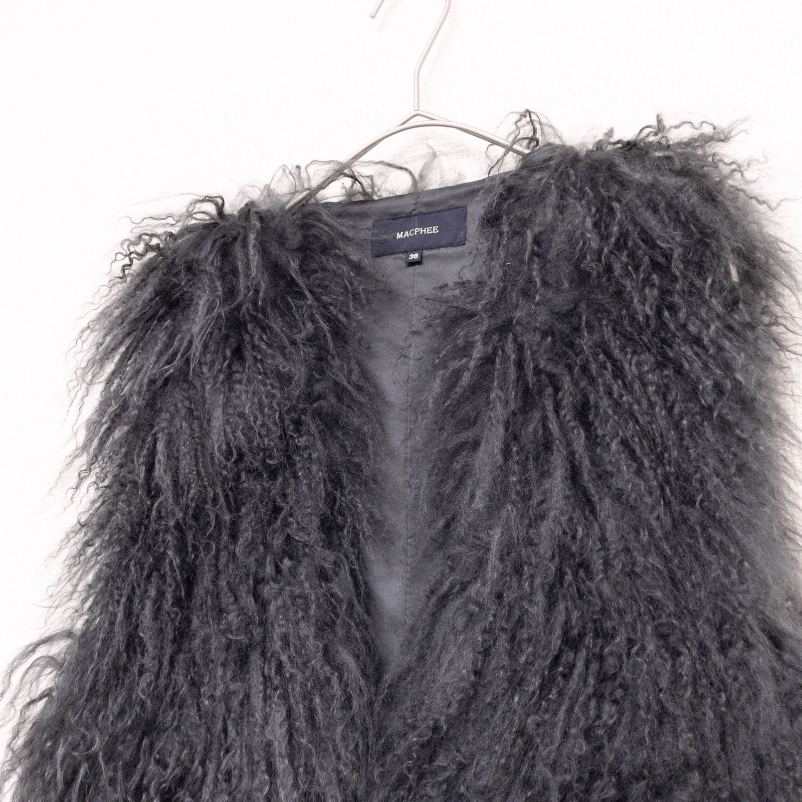 MACPHEE マカフィー ラムファーベスト 毛皮 チベットラム グレー
