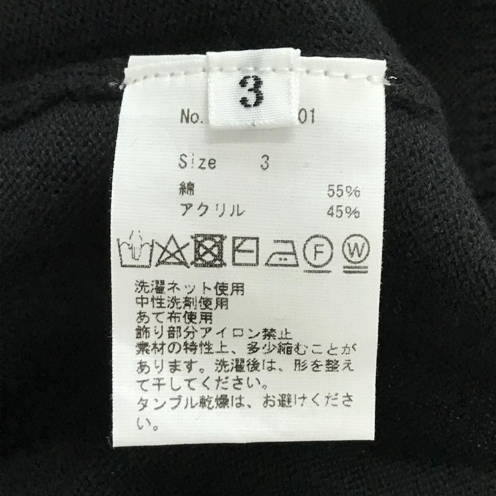 新品】CPG セーター 黒×白 胸・袖ロゴ ニット レディース 3(L) ゴルフ