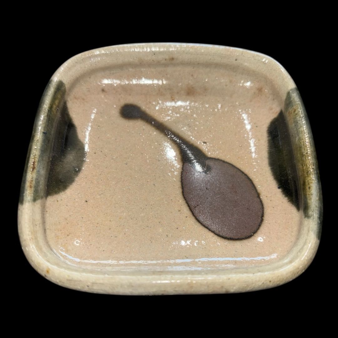 栃木県益子佐久間藤太郎窯 小皿 5客揃 茄子皿 希少 美品 直径10cm