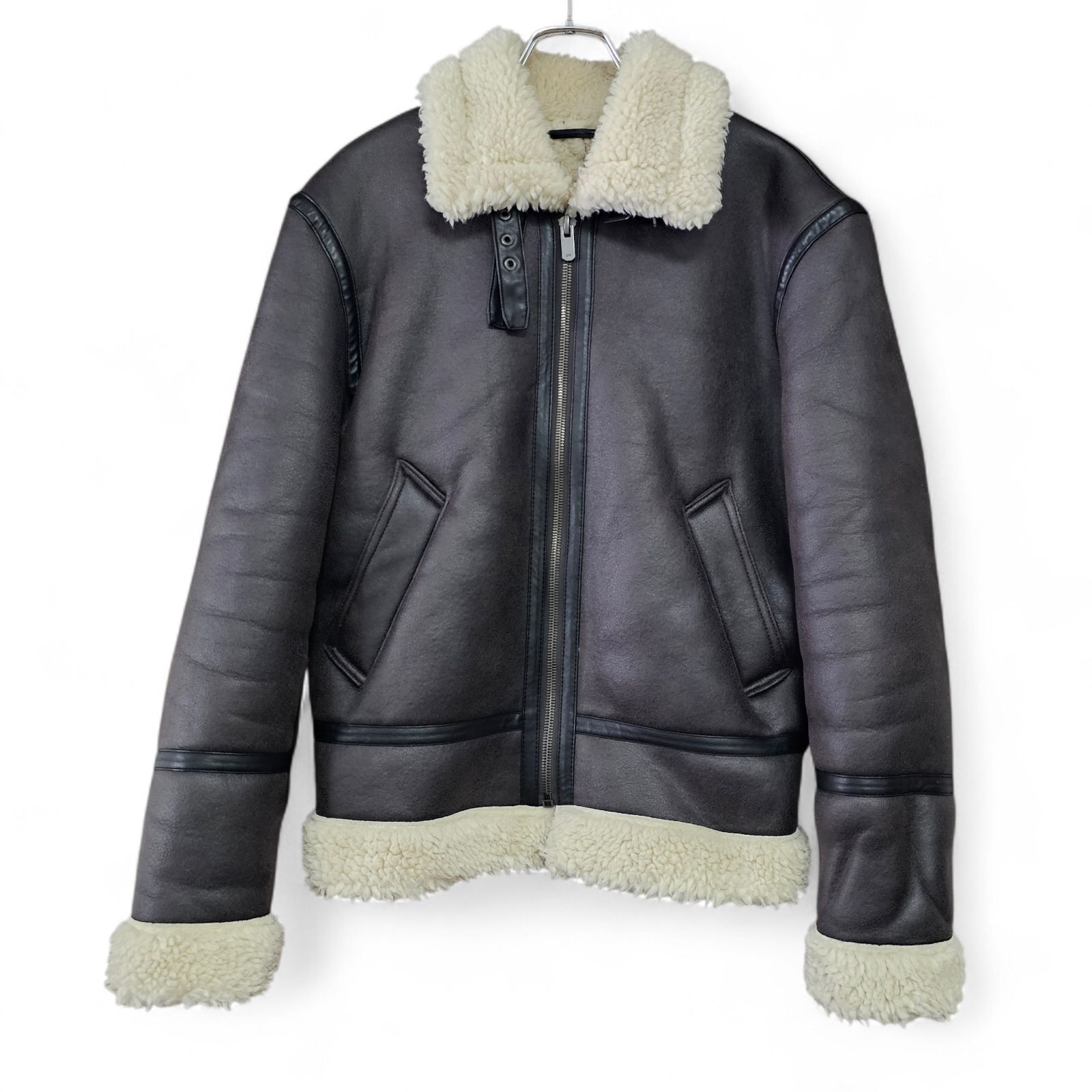 ZARA ザラ メンズ Sサイズ ムートン風 フライトジャケット ボア B-3 