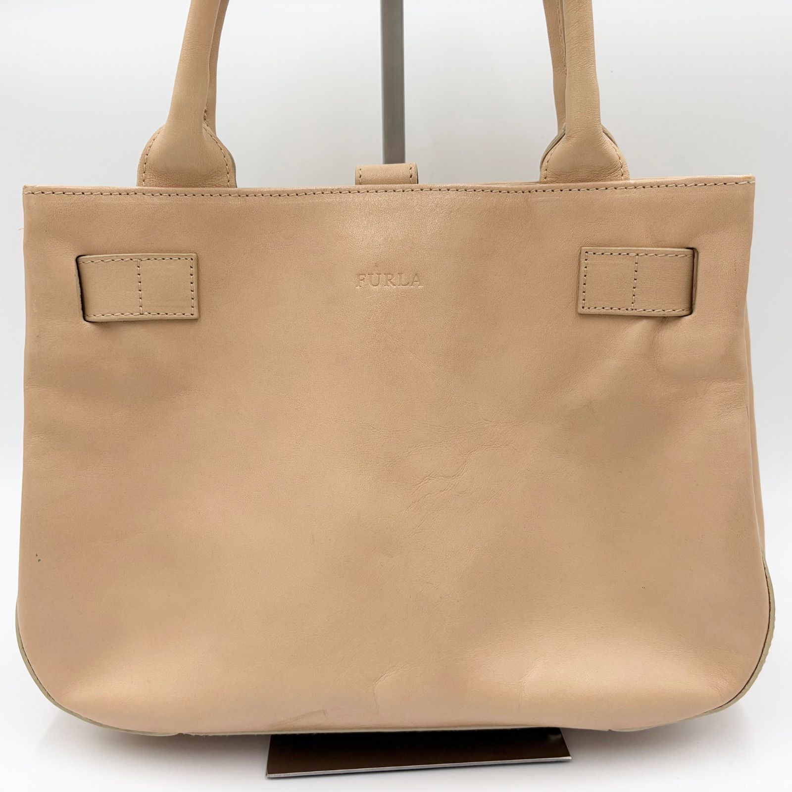 FURLA フルラ トートバッグ ハンドバッグ ベージュ レザー - メルカリ