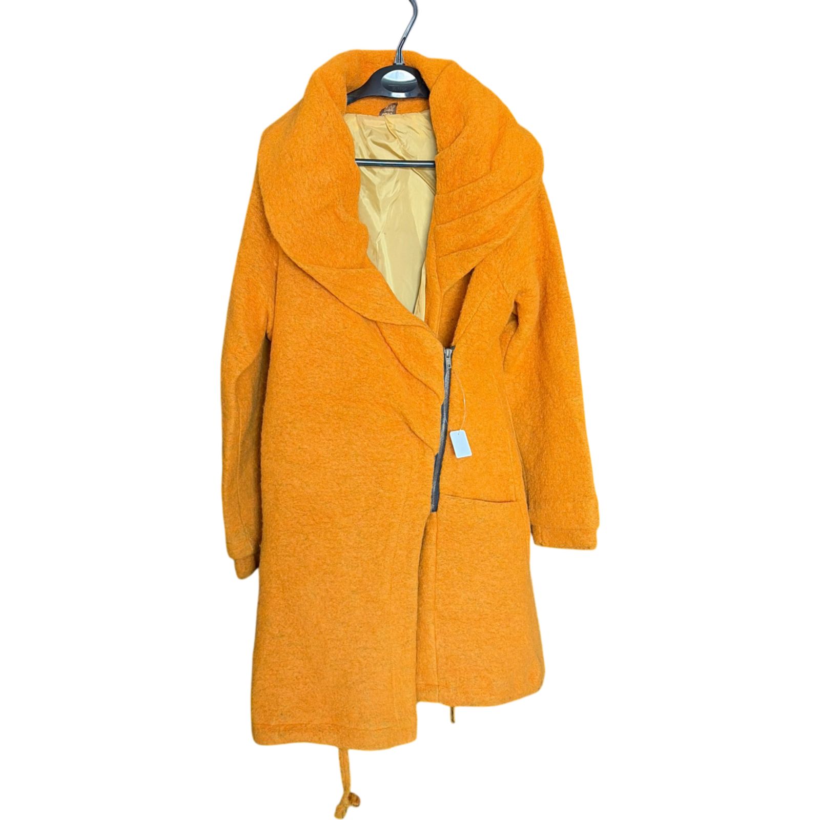 イタリア製　フード付きコート SUPE POSER Italy コート マスタードイエロー ロングコート パーカー