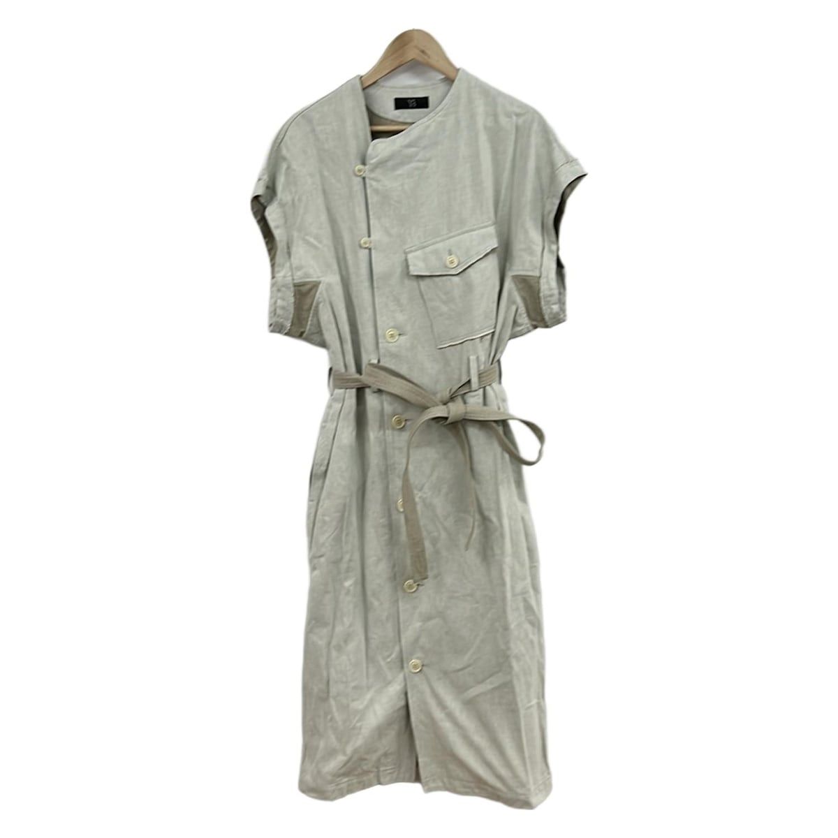 Y's(ワイズ) ワンピース サイズ1 S レディース美品 - 白×ベージュ 半袖