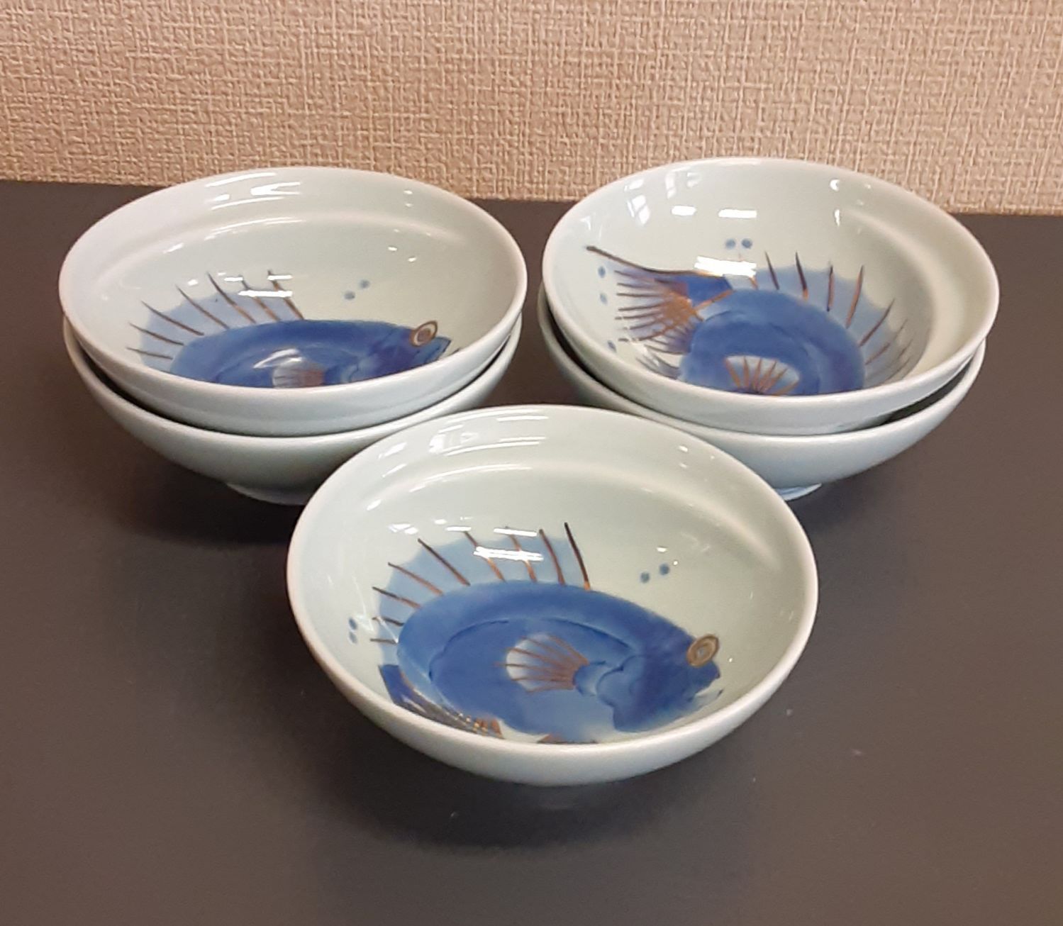 有田焼其泉窯「Cacomi」シリーズ「めでたい」おでん?の取り皿　お鍋の取り皿五個セット　小鉢