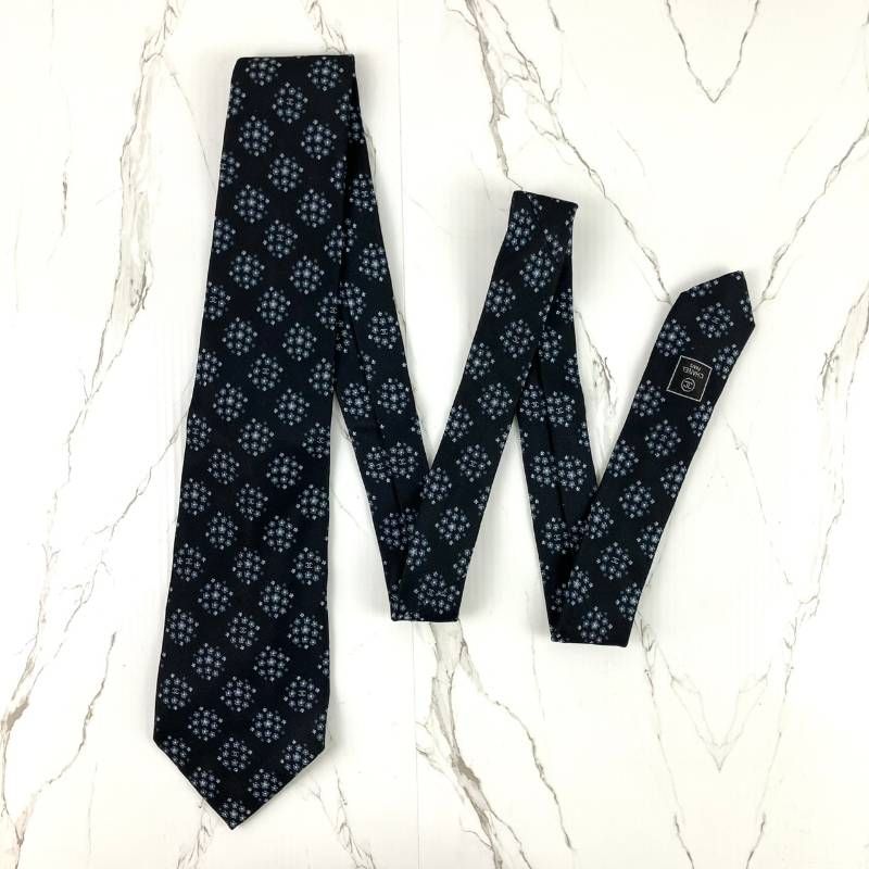 美品 CHANEL シャネル ネクタイ ココマーク カメリア ロゴ パターン柄