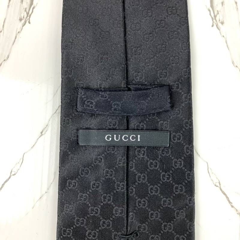 未使用に近い GUCCI グッチ ネクタイ ロゴ GGパターン GG柄 シェリー