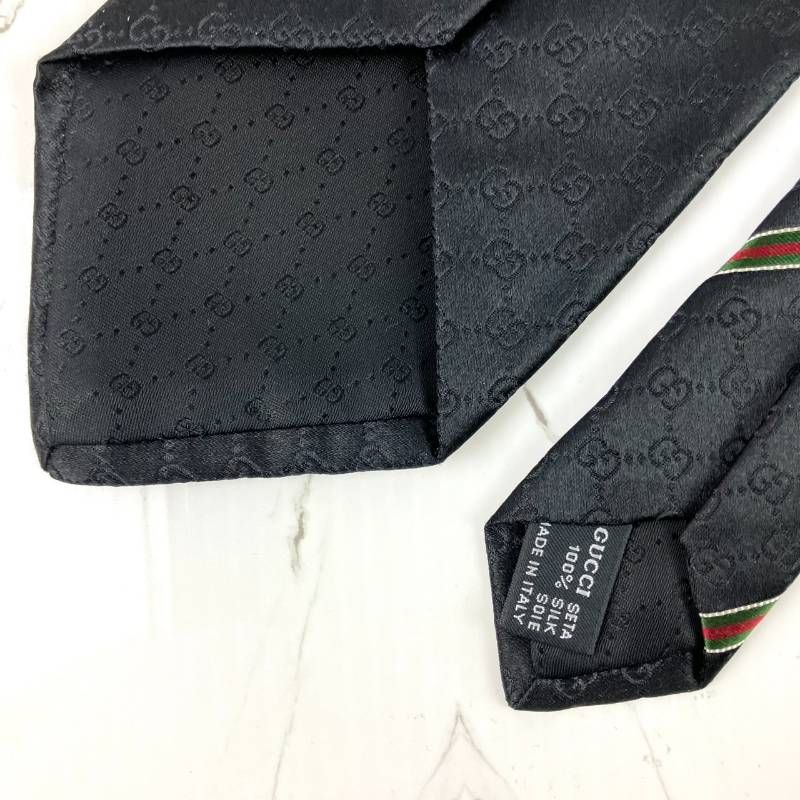 未使用に近い GUCCI グッチ ネクタイ ロゴ GGパターン GG柄 シェリー
