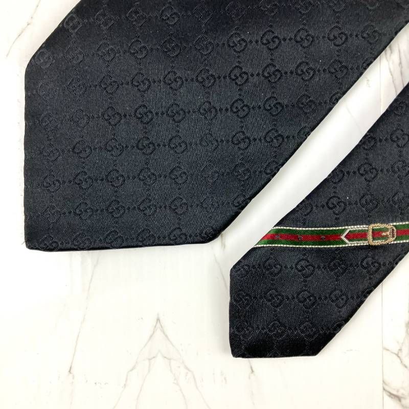 未使用に近い GUCCI グッチ ネクタイ ロゴ GGパターン GG柄 シェリー