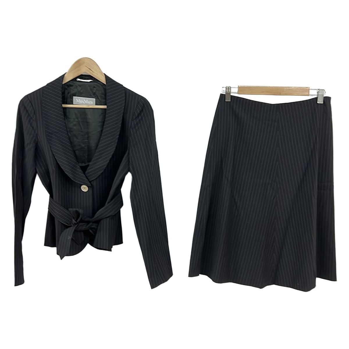 Max Mara(マックスマーラ) スカートスーツ レディース美品 - 黒×白