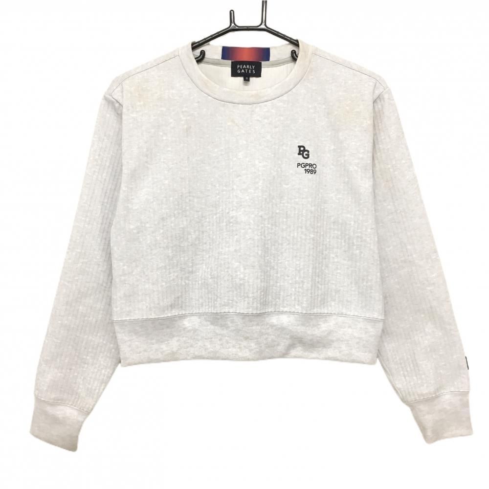 パーリーゲイツ トレーナー 杢ライトグレー系 バックプリント