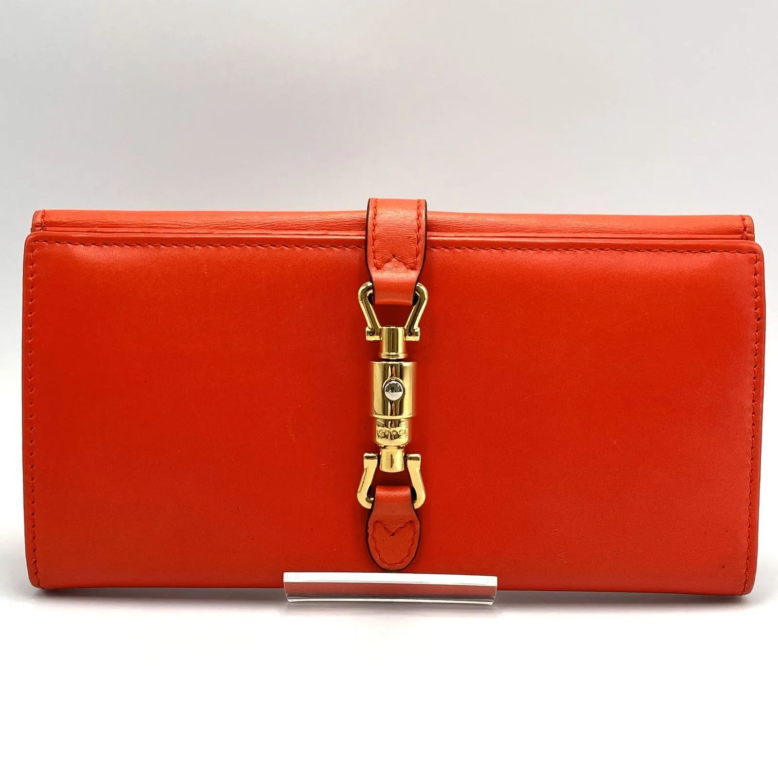 上質オレンジ】GUCCI グッチ ジャッキー 1961 レザー 長財布 ゴールド