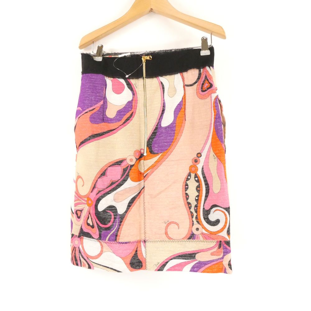 美品 EMILIO PUCCI エミリオプッチ スカート I38 S コットン 他 ひざ丈