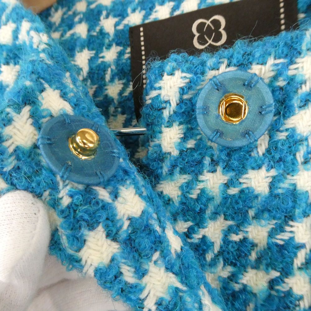 美品 EL MIDAS エルミダ Luxe リュクス 千鳥格子ノーカラーショート