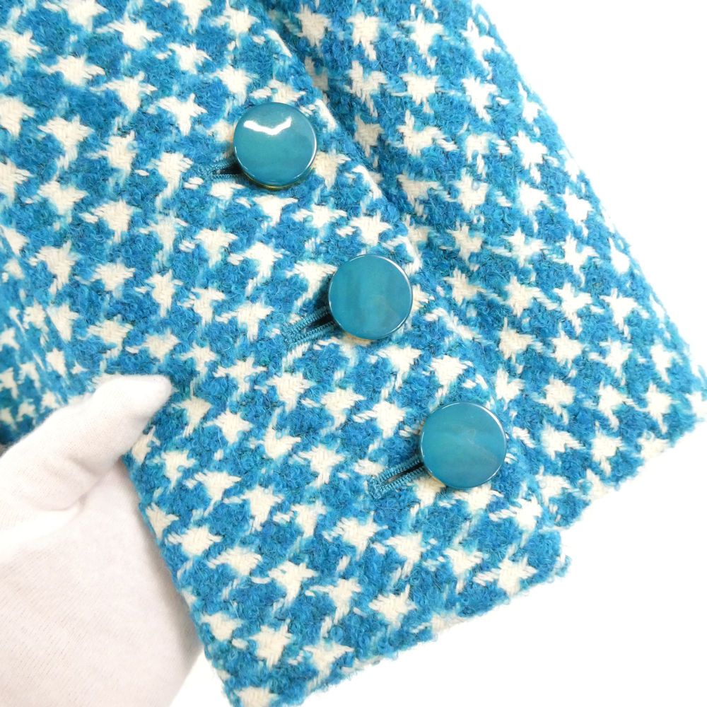 美品 EL MIDAS エルミダ Luxe リュクス 千鳥格子ノーカラーショート