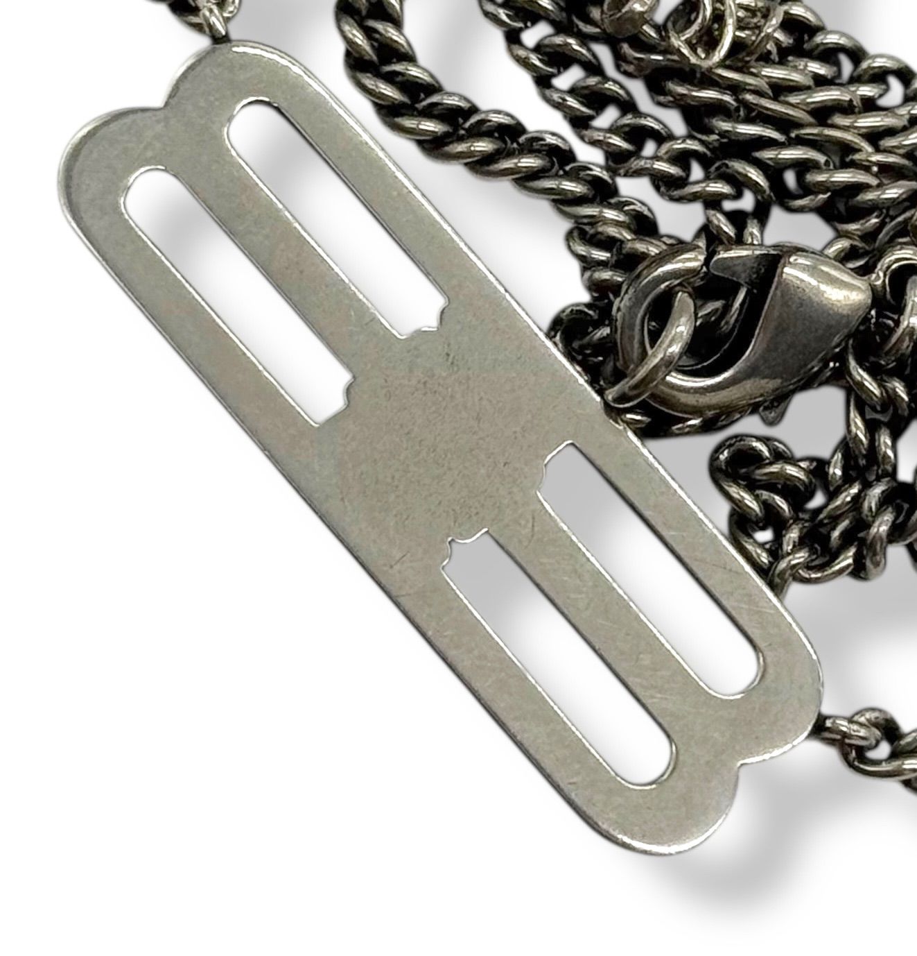 バレンシアガ ネックレス BB ロゴ アイコン チェーン リンク シルバー