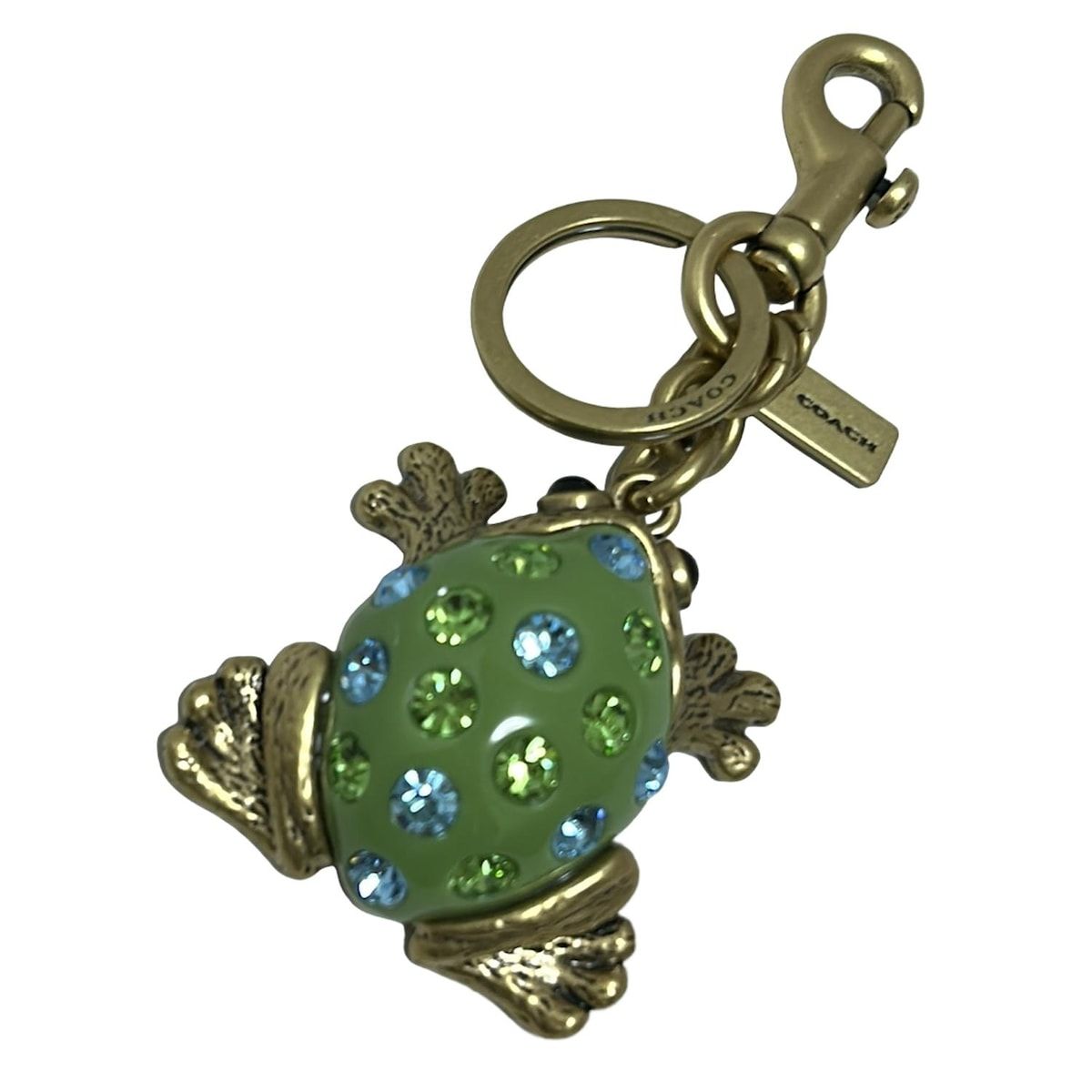 美品✨COACH グリーン キーホルダー COACH(コーチ) キーホルダー(チャーム) - ゴールド×ライトグリーン