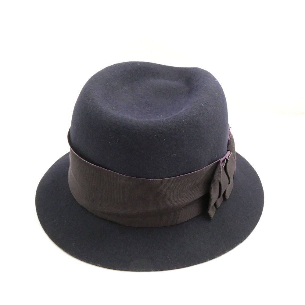 お値下げ　美品【ボルサリーノ】 帽子レディースハット 美品 Borsalino ボルサリーノ ハット M 58 ウール 1857 帽子