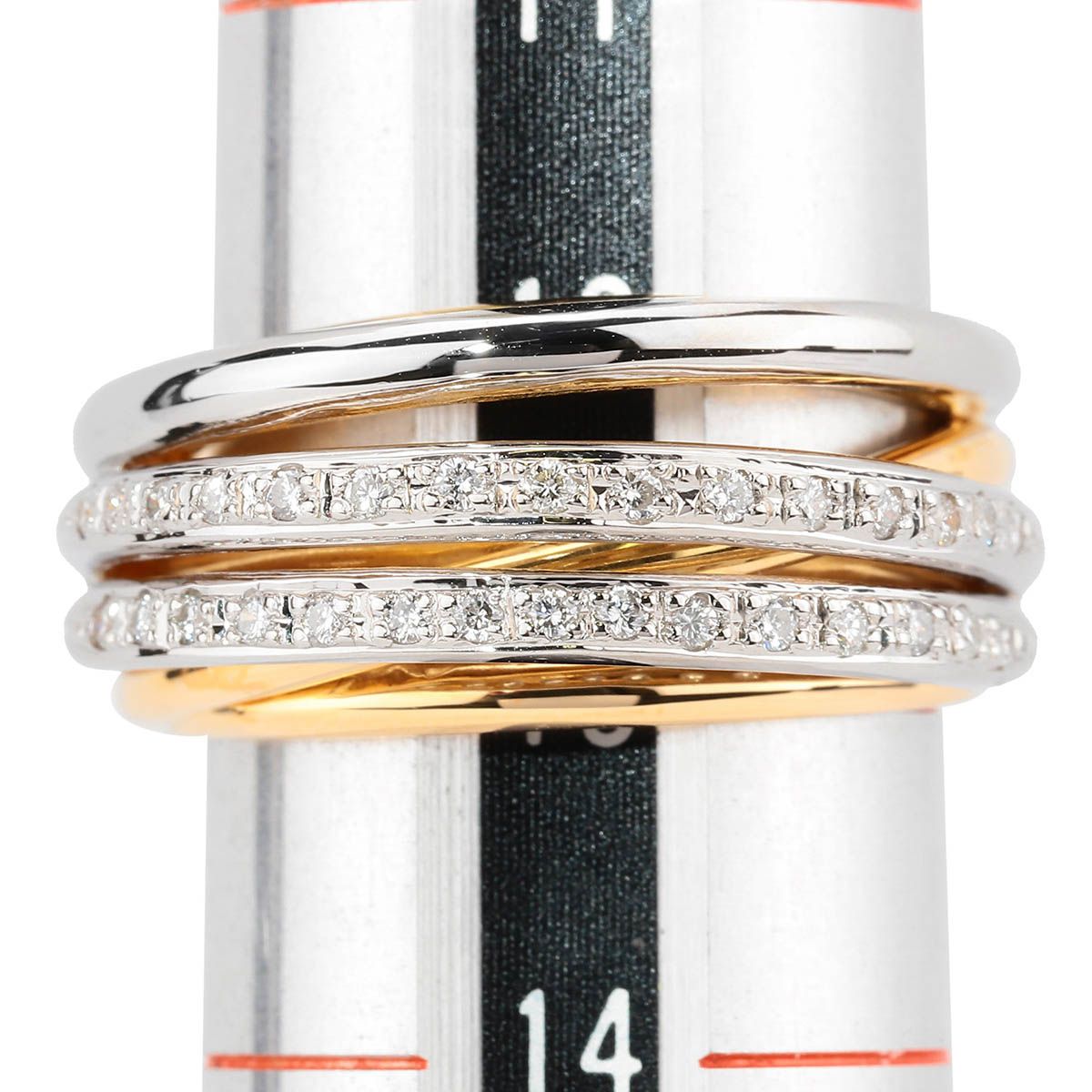 ダイヤモンド 0.2ct プラチナ Pt900 コンビネーションリング 指輪 12.5 