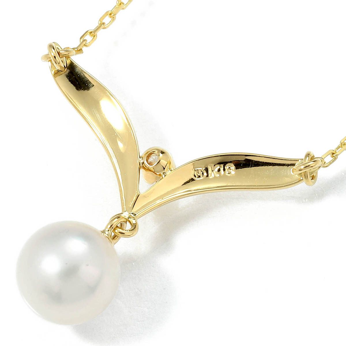 ミキモト MIKIMOTO パールネックレス アコヤ真珠 7.0mm ダイヤモンド 