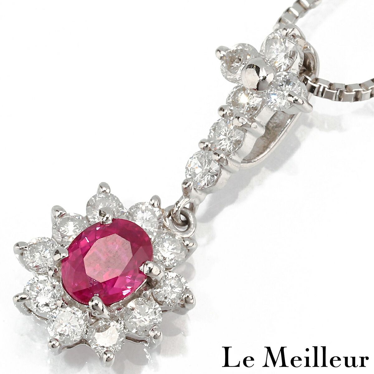 ルビー、ダイヤプラチナ台ネックレストップ ルビー、ダイヤプラチナ台ネックレストップ