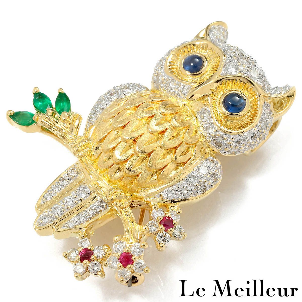 サファイヤ 0.29ct ダイヤモンド 1.15ct イエローゴールド K18YG