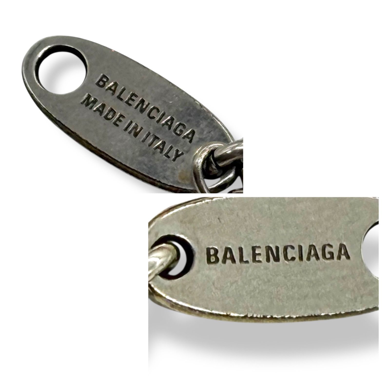 バレンシアガ ネックレス BB ロゴ アイコン チェーン リンク シルバー