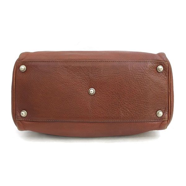 agnes b / アニエスベー □ミニボストンバッグ レザー ブラウン